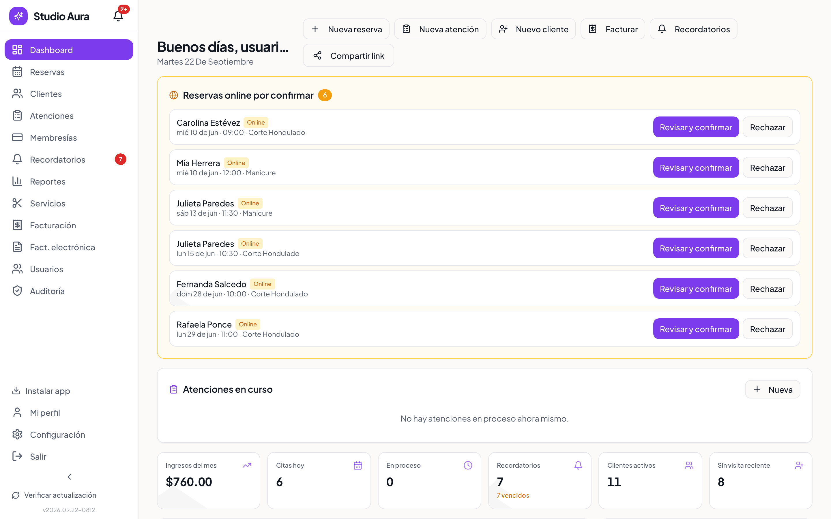 Captura de GlowCRM