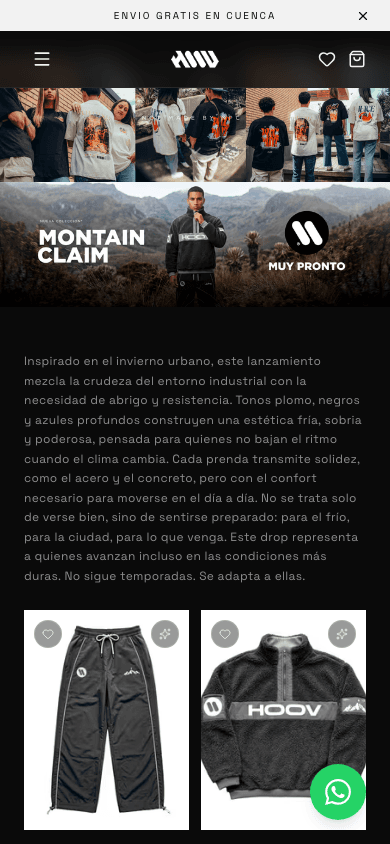 La tienda está pensada para el celular, que es donde compran los clientes de la marca.