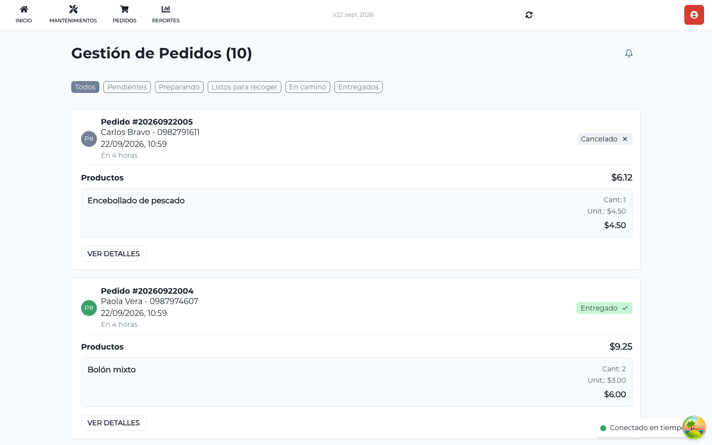 Captura de MotoService — Plataforma de Delivery