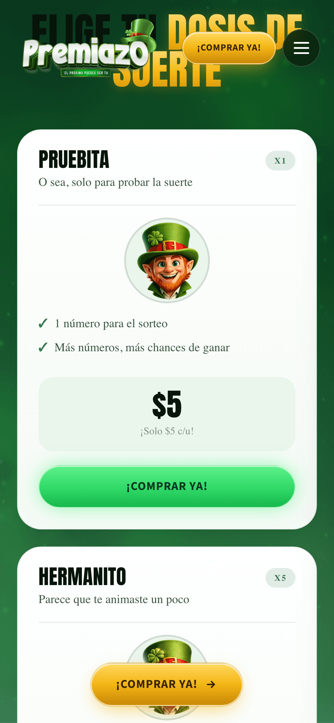 En el celular, que es donde compra casi toda la gente: los paquetes se leen y se tocan sin esfuerzo.