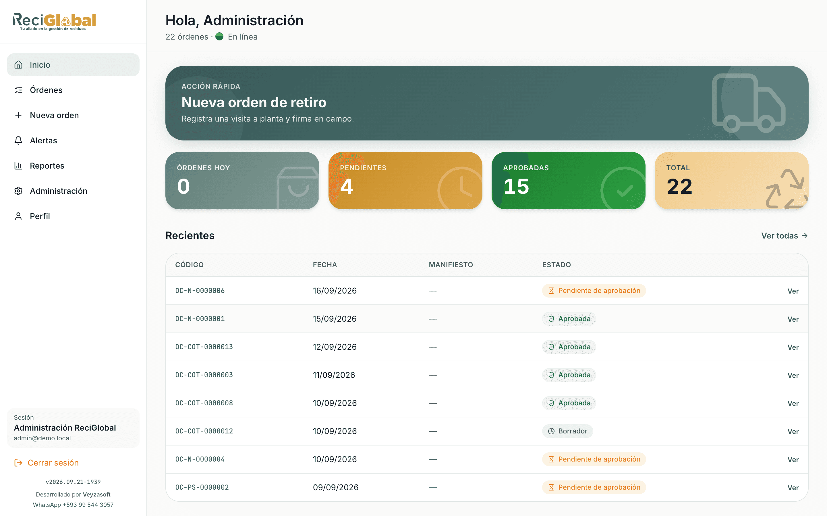 Captura de ReciGlobal